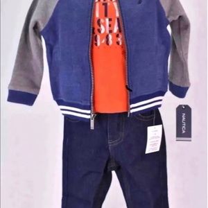 Nautical three piece outfit for boys